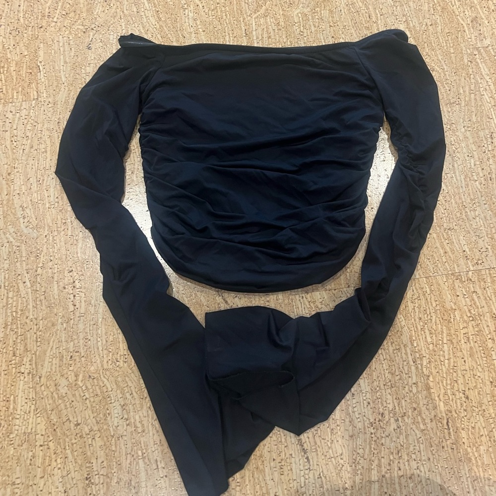 Edikted Off the Shoulder Black Flare Top